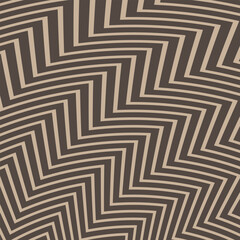 Abstract seamless brown colour vertical zig zag arc diagonal vector pattern with brown background.