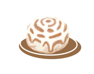 Cinnamon roll isolated on white background, food element, 