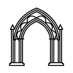 gothic archway architectural illustration