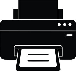 Printer vector icon silhouette style