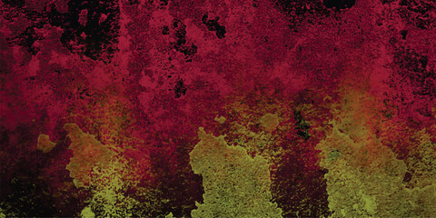 Abstract textured background featuring a gradient of red yellow and black hues with rough irregular blotches and grungy aesthetic appeal
