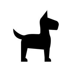 Dog black silhouette logo icon, flat sign illustration
