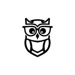 Owl Mono Line Logo Designs  Vector Illustration
