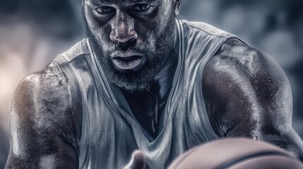 Grizzled Basketball Player Close Up