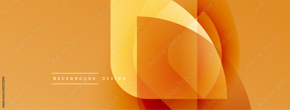 Poster abstract orange design. overlapping shapes create dynamic visual effect. warm tones dominate composi