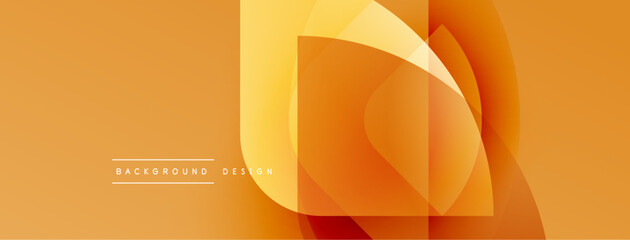 Abstract orange design. Overlapping shapes create dynamic visual effect. Warm tones dominate composition, modern aesthetic.