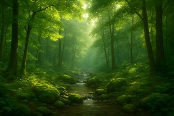 Obraz premium Serene Natural Forest Background