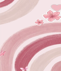 abstract background with pink flowers