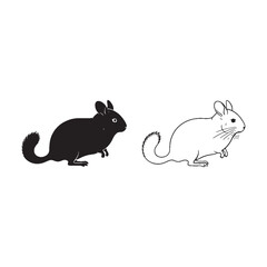 Dust Bath Cleanliness - Chinchilla Graphic Study - Striking Silhouette and Refined Lineart Art Set - Chinchilla silhouette - Chinchilla lineart - Chinchilla vector - vector set of Chinchilla

