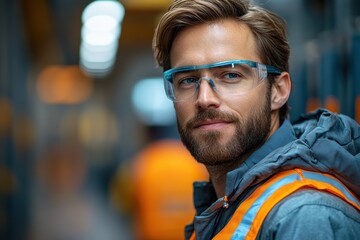 Obraz premium Employer discusses workplace safety measures with employees in industrial setting