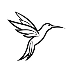 hummingbird logo black and white illustration