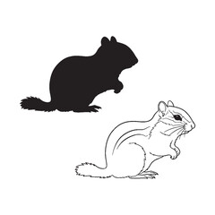 Thoughtfully Refined Silhouette & Lineart of Aardvark Figure Pair - Elegant and Proportional - Aardvark silhouette - Aardvark lineart - Aardvark vector

