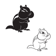 Clearly Delineated Silhouette & Lineart of Aardvark Vector Duo - Solid Form and Fine Lines - Aardvark silhouette - Aardvark lineart - Aardvark vector

