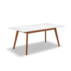 Mid-Century Modern Table With Marble In Top