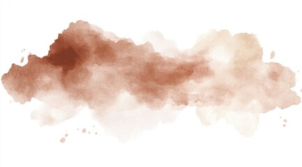 Abstract watercolor stain, shades of brown and beige
