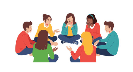 Diverse group therapy session fosters open communication and positive mental health