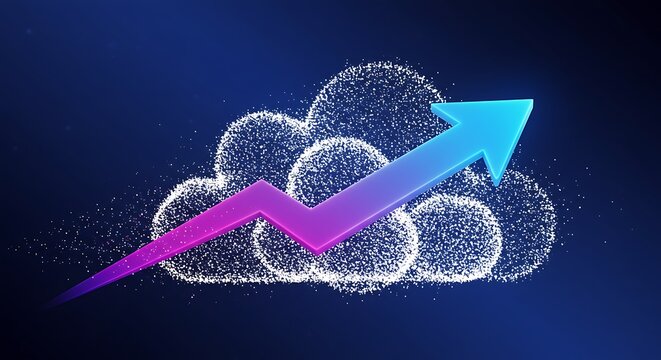 System update arrow with cloud animation effect