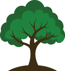 Snow covered tree in quiet peaceful winter season Vector illustration