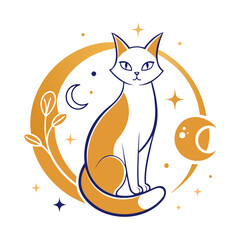 vector illustration of a cartoon cat