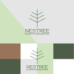 NESTREE"- for Eco Friend interior design studio logo