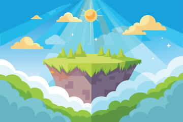 island in the sea vector illustration