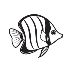 Butterfly fish vector illustration logo design silhouette 