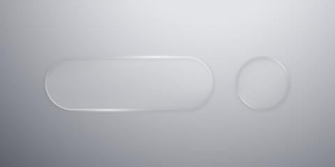 Set of modern frame elements in the style of liquid glass. User interface element for ui ux design. Glass morphism. Transparent frames and buttons. Vector illustration.