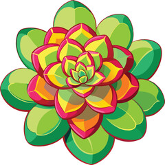 Kalanchoe  colorful vector on a white background 