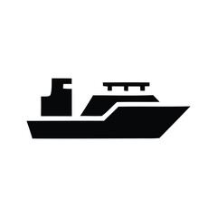 Simple silhouette icon of a modern yacht or boat