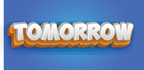 3d Tomorrow text animation with reflection