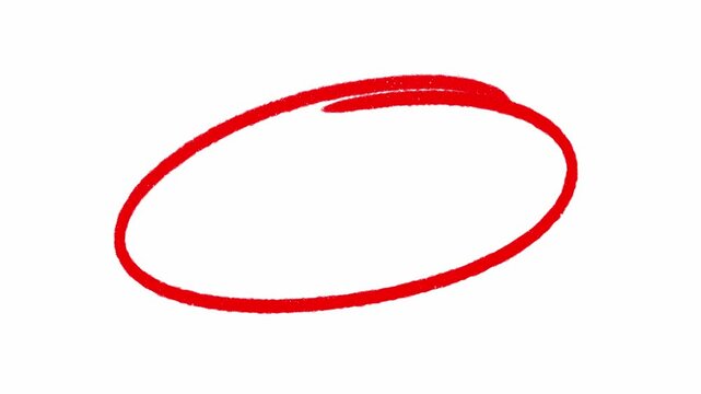Animated hand drawn red circle animation