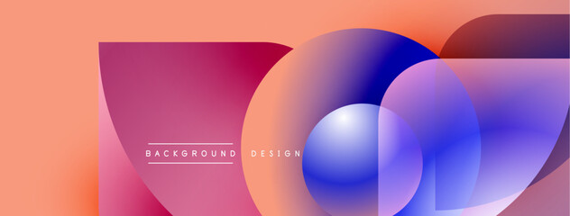 Abstract gradients overlap, creating vibrant visual effect. Soft colors blend, forming modern background design. Text reads background design.