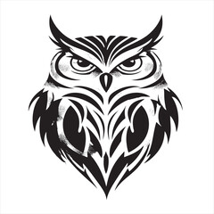 Stylized Owl Graphic Design for Wisdom Emblem
