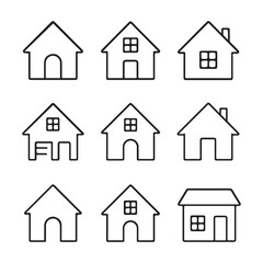 Fototapeta premium Minimalist House Icons Collection bundle peck