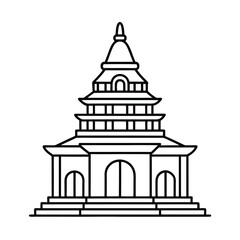 silhouette of a temple
