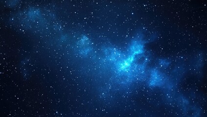 Obraz premium Deep space nebula, vibrant blue hues, scattered stars