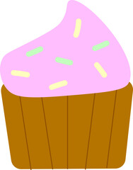 Vector illustration of a cupcake