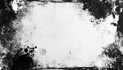 Fototapeta premium Black and white textured frame with grunge effects