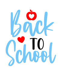 Back To School typography clip art design on plain white transparent isolated background for card, shirt, hoodie, sweatshirt, apparel, tag, mug, icon, poster or badge