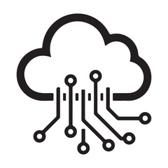 Cloud Computing Network Diagram Symbolizing Connectivity and Data Flow in a Digital Technology Landscape