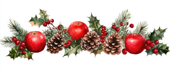 Watercolor Christmas Garland