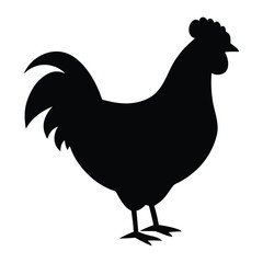 Black silhouette of a standing rooster