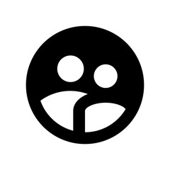 Happy group icon, solid fill symbol for community or team satisfaction