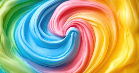 Vibrant swirls of colorful slime
