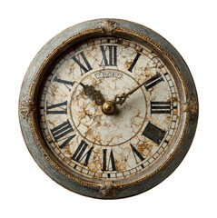 Obraz premium Antique clock display vintage home decorative rustic environment close up view isolated on transparent background