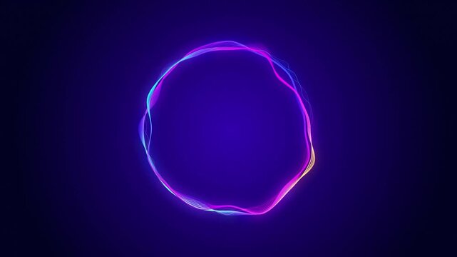 AI voice assistant line wave spectrum digital animation in purple background
