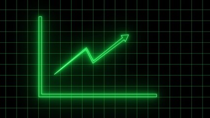 Finance and healthcare merge in this abstract stock market graph, pulsating like a green heartbeat on a black medical monitor, charting business health