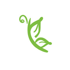 Motyl Logo eco – wektorowa grafika © Laura