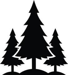 Obraz premium Christmas Trees Silhouette Icon