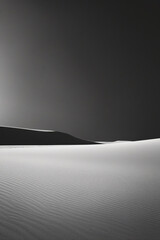 Minimalist black and white landscape with dramatic sky and horizon